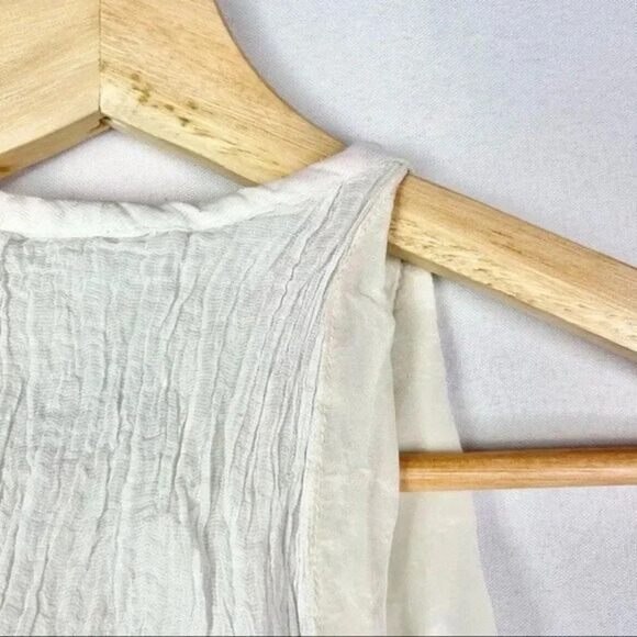 Elizabeth and James Ivory White Tie Front Silk Chiffon Tank Top XS - Picture 4 of 5